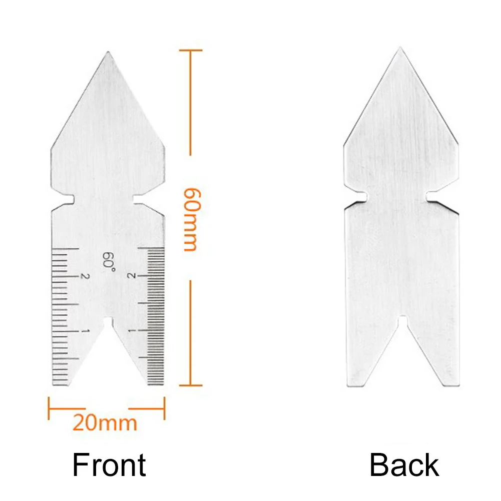 For Measuring Threads 2.36*0.79 In Center Gauge 55 Degree Thread Pitch Gauge Angle Template External Thread Channel