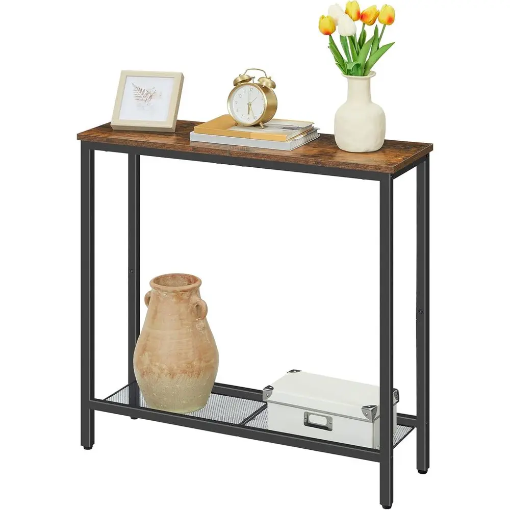 

29.5" Narrow ole Table, Small Entryway Table with Shel, 2 Tier Thin Soa Table, Behind Couch Table, Side Table, or Hallway