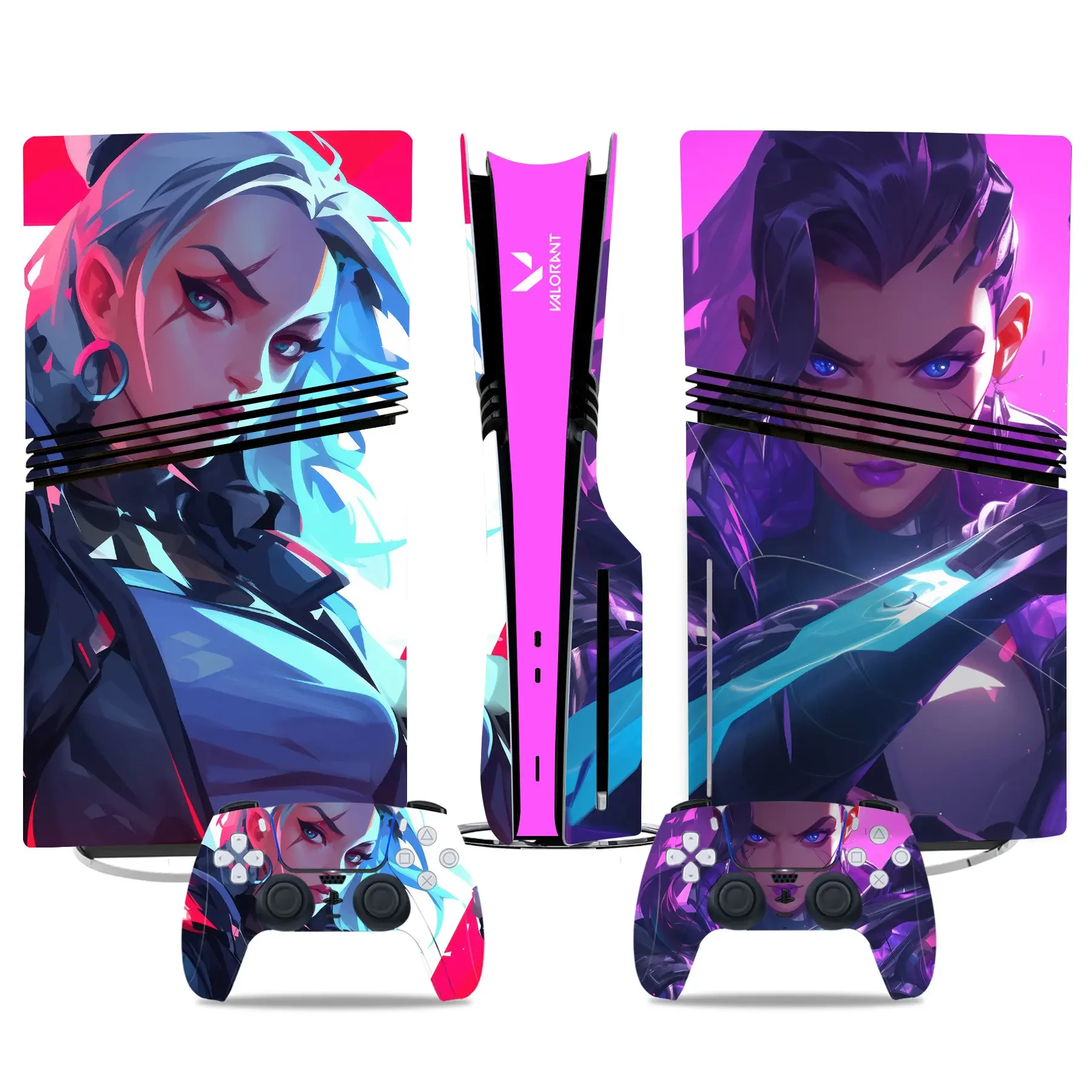 Anime girls designs for PS5 Pro Disc Skin Cover Protector Vinyl Sticker For PS5 pro disk Console and 2 Controller Skin sticker