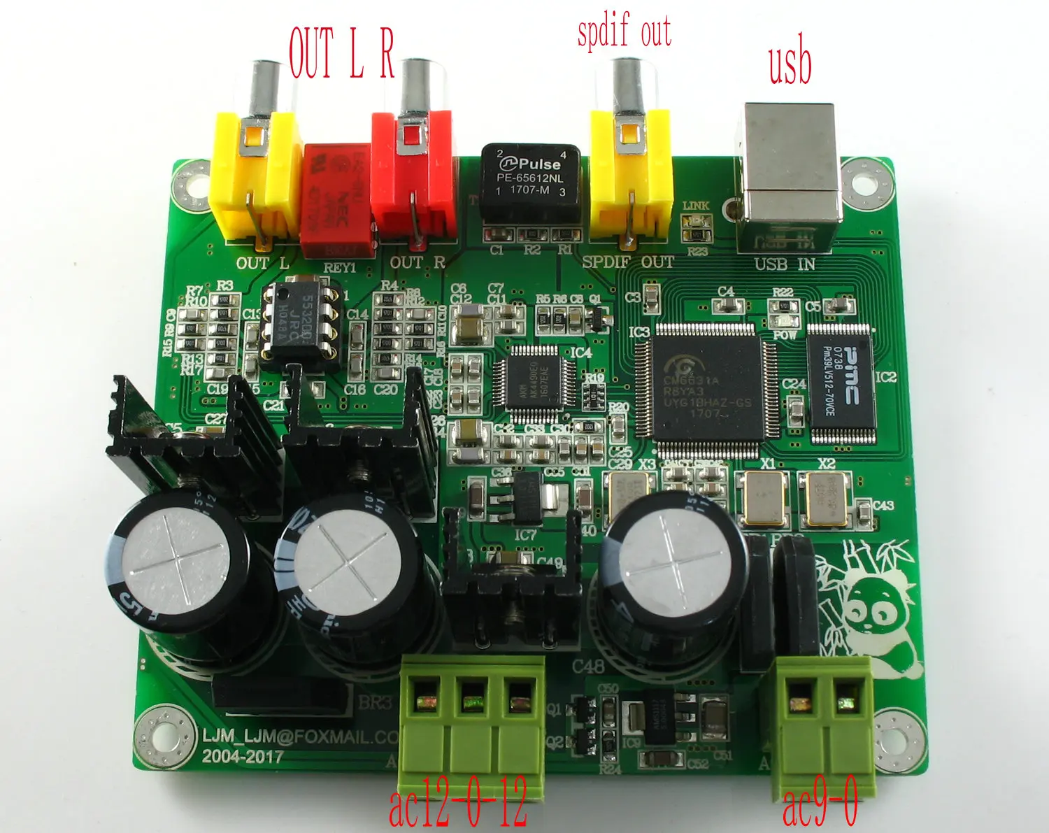 

Audio Assembly 32bit384k Usb Dac Decode Board Cm6631a+akm4490 Dac 32\384k