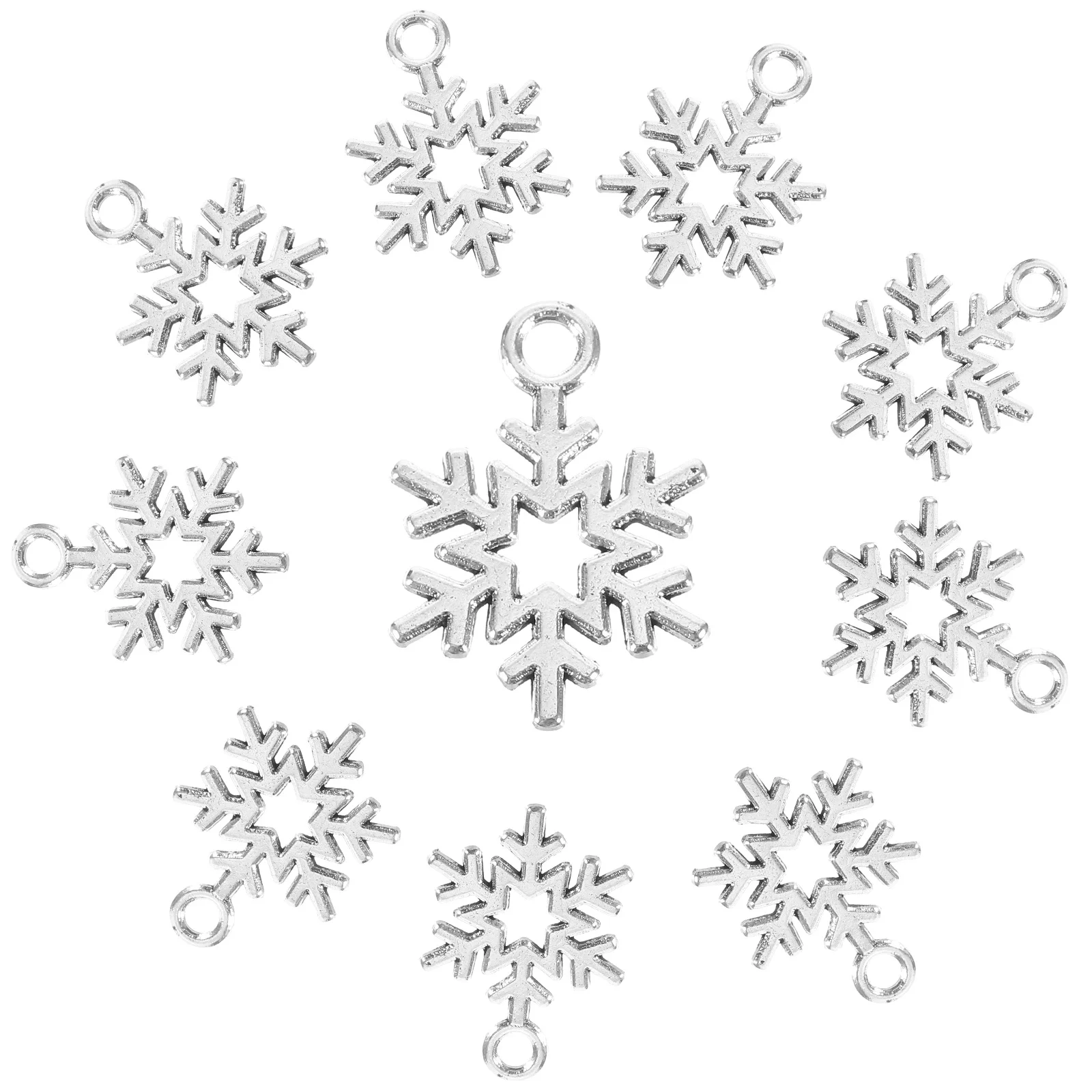 

100pcs Snowflake Charms Alloy Mini Pendant For Diy Jewelry Making Christmas Craft Decor Bulk Handmade Accessories Bracelet