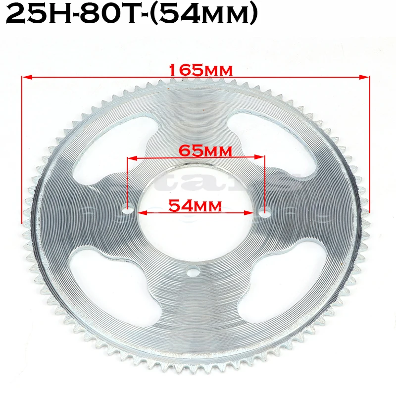 29/54mm 80 Tooth 25H Rear Chain Sprocket For 2 Stroke 47cc 49cc Engine Chinese Mini ATV Quad 4 Wheeler Pocket Bike Scooter Goped