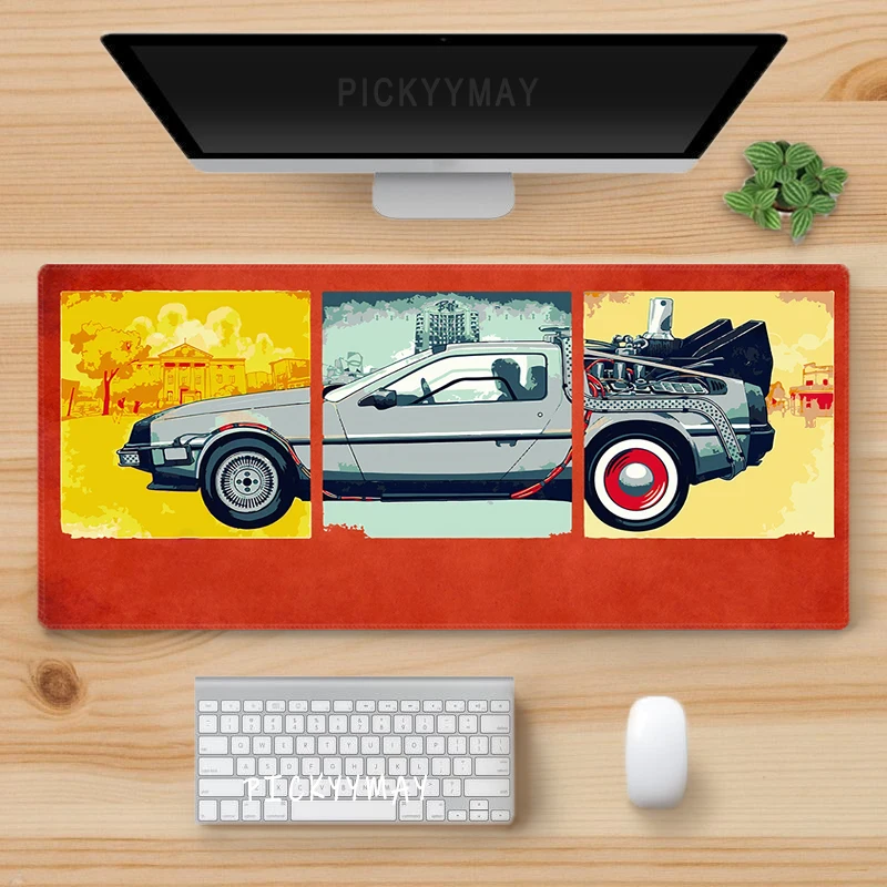 Back To The Future Large Mouse Pad 90x40cm Computer Mousepad Big Keyboard Mat Car Table Carpet Big Desk Mats Rubber Rugs