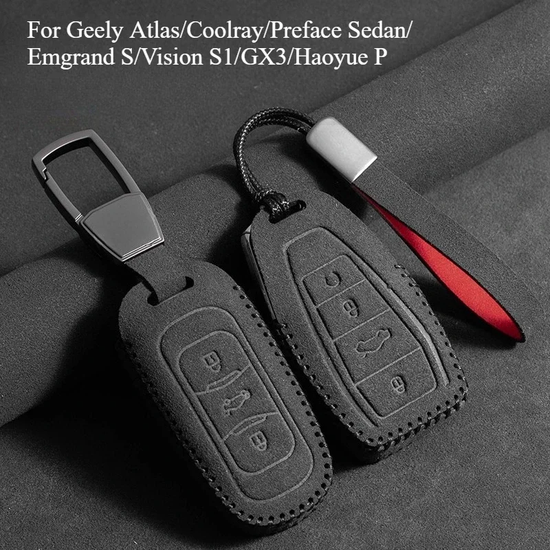 For Geely Atlas/Coolray/Preface Sedan/Emgrand S/Vision S1/GX3/Haoyue Pro/LC Car Flip Fur Bag Key Set Body Kits Accessories