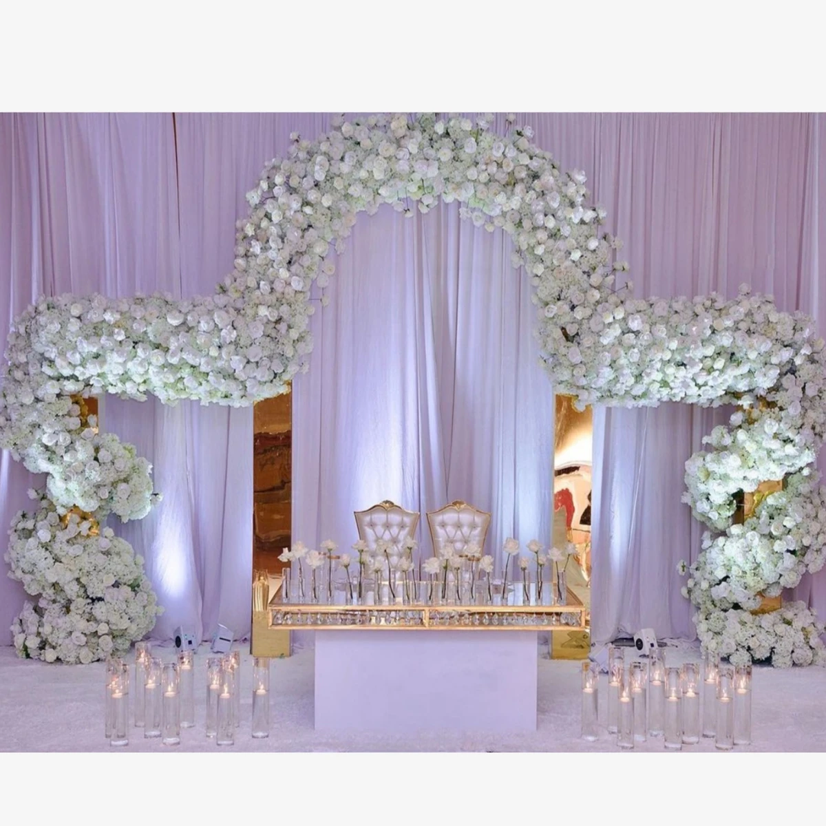 Stainless Steel Golden Wedding Door Arch Gold Mirrored Wedding Arch for wedding event party