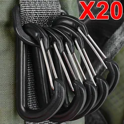 56*35mm D-shaped Plastic Steel Wire Spring Buckle Outdoor Carabiner Backpack Hook Connection Ring Keychain Camping Accessories