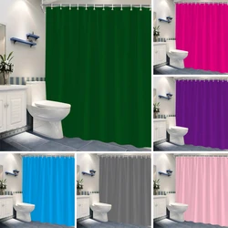 Colourful European Simple Modern Shower Curtain Blue Purple Green Red Polyester Fabric Shower Curtain Bathroom Decoration with H