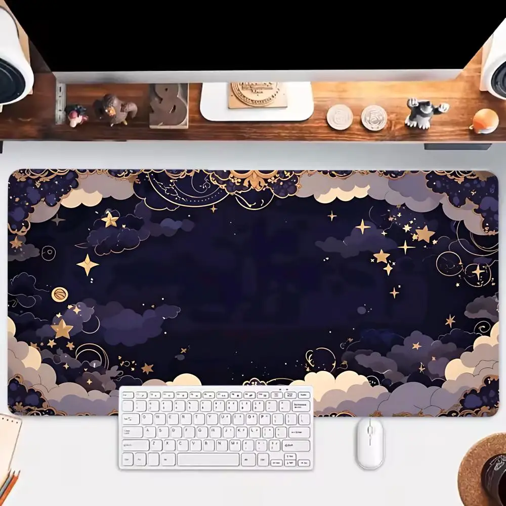 Dreamy Starry Sky Mouse Pad Large Gaming Non-slip Laptop Tablet Gamer Keyboard Table Cushion Mat Mini PC Playmat
