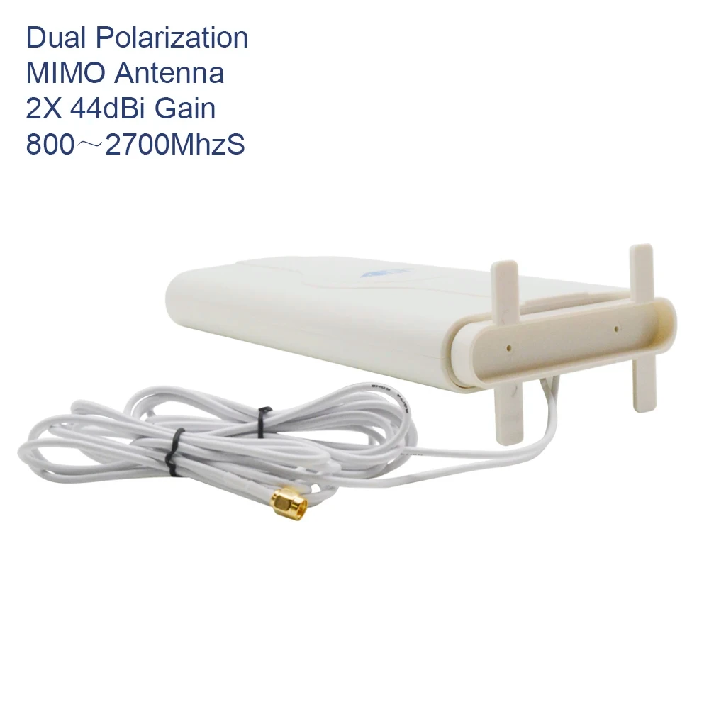 Indoor LTE Panel Antenna 2*44dbi 800-2700mhz  3g 4g  2* SMA/2* CRC9/2* TS9 Male Connector Booster Mimo Antenna+3/5M Cable