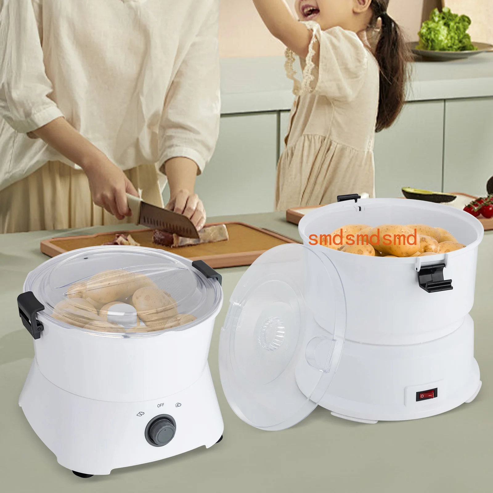 

Potato Peeler Electric, Large Capacity Peeler with Stainless Steel Blades for Kitchens Restaurant Fast Food Shops