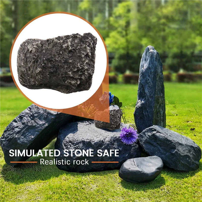 ABSQ-Key Safe Stash Hollow Secret Hidden Funny Muddy Rock Stone Case Box Home Garden Decor Security Gift