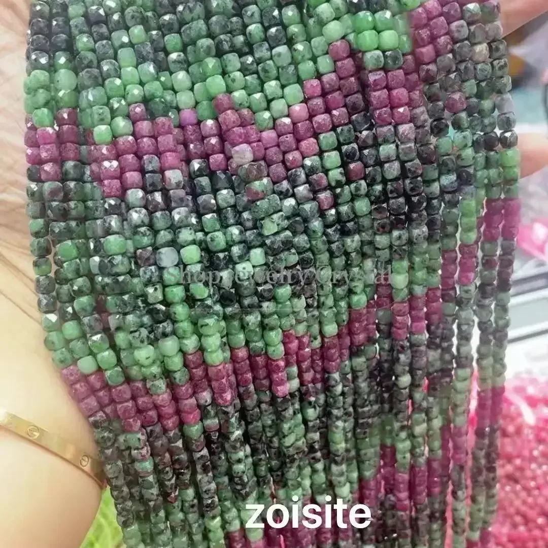 New Natural Ruby Garnet Tanzanite Lapis Agate Faceted Squared Loose Beads Jewerly Accessories Making DIY Necklace Bracelet 15”