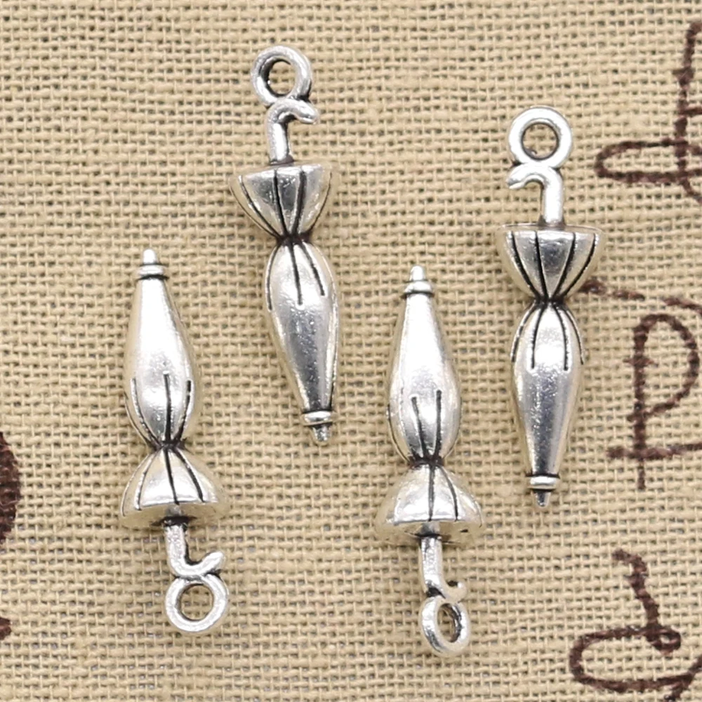 10pcs Charms Umbrella 7x27mm Antique Pendant Fit Vintage Tibetan Silver Color DIY Handmade Jewelry
