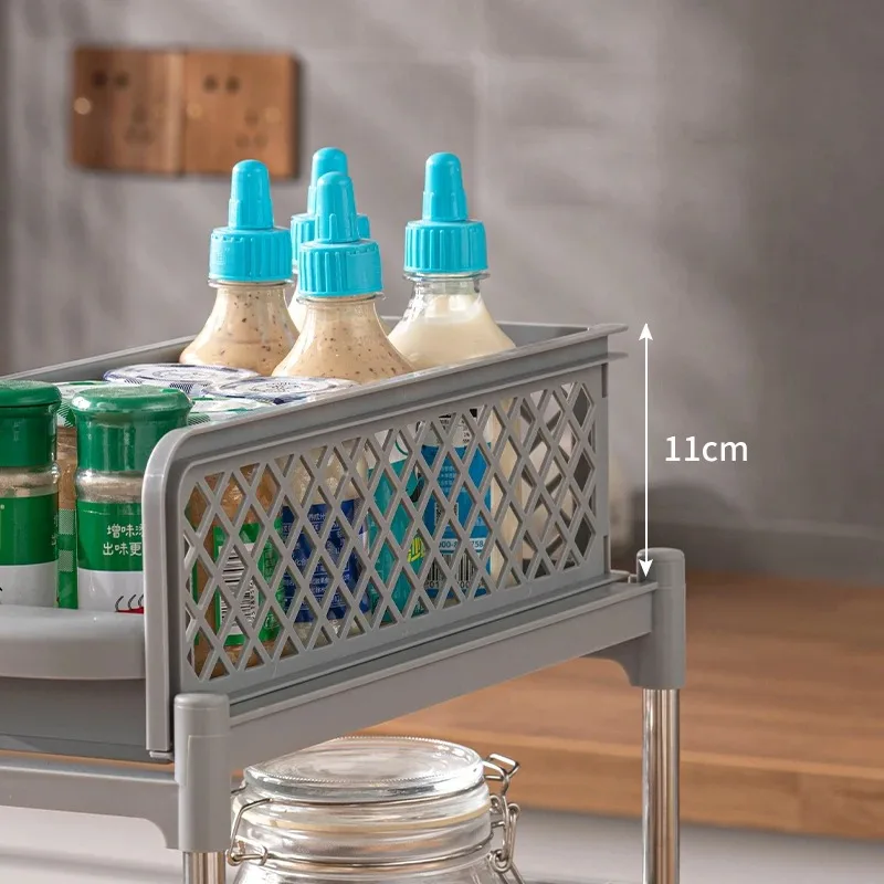 2 Layers Under Sink Organizers and Bathroom Storage Pull Out Cabinet Organizer,Sliding Cabinet Organizers with Storage Drawers