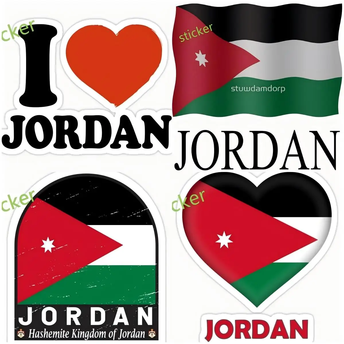 

Jordan World Flag Silver Label Car Bumper Sticker Decal Windshield Laptop Decal Motorcycle Scratch-Proof RV Car Styling Decorati