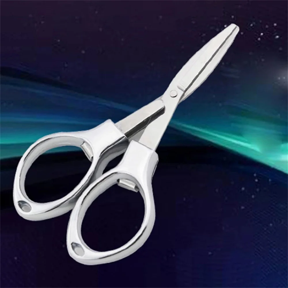 1~4PCS Stainless Steel Anti-Rust Portable Folding Scissors Glasses Shaped Mini Shear Fishing Scissor for Home and Travel Camping