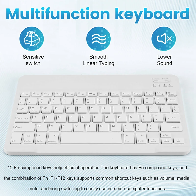 Juego de teclado y ratón inalámbricos Bluetooth silenciosos ultrafinos adecuados para teclado Bluetooth de tableta y portátil