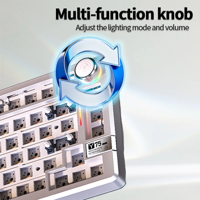 YINDIAO Y75PRO Mechanical Keyboard kit Aluminum alloy Triple Mode Wireless Bluetooth Esports Gaming Custom-Made Gift