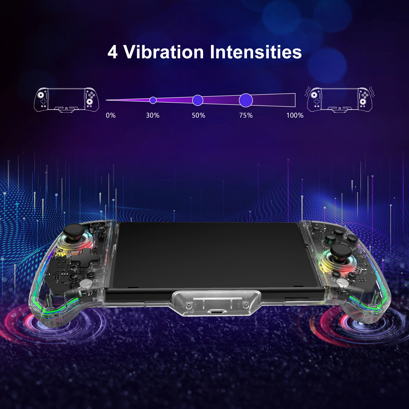 Linyuvo ks43 transparentes Gamepad für Nintendo Switch/oled/Lite Konsole, Gaming Switch Pro Controller Spiele Griff Metall Joystick