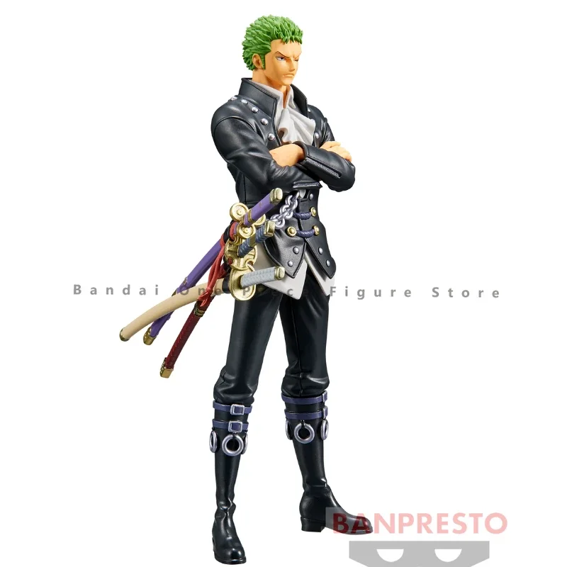 In Stock Original Bandai DXF THE GRANDLINE MEN FILM RED Zoro Action Figures Collector Anime Animation Toys Gifts Model