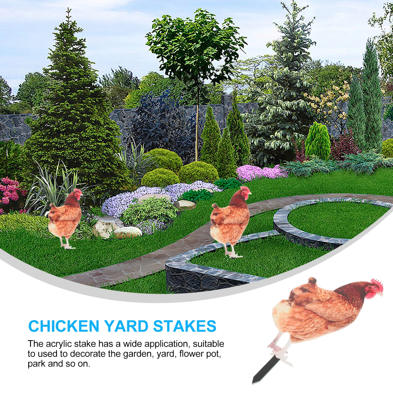 

Garden Decoration Hens in The Ground Fine Grinding Chicken Sign Yard Lifelike Stake Acrylic Coop Lawn