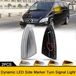 2x LED Turn Signal Lights for Mercedes-Benz W639 W204 S204 W164 Vito Bus Viano Car Side Wing Rearview Mirror Blinker Indicator
