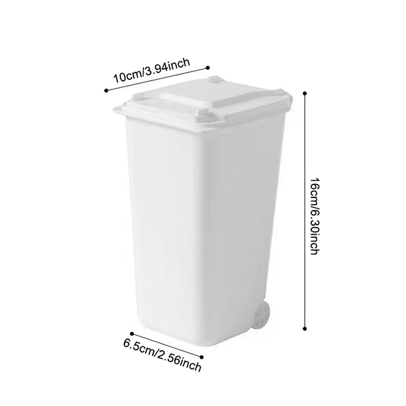 Mini Desktop Trash Can 4color Garbage Storage Box Living Room Coffee Table with Cover Small Paper Basket Plastic Garbage Bag
