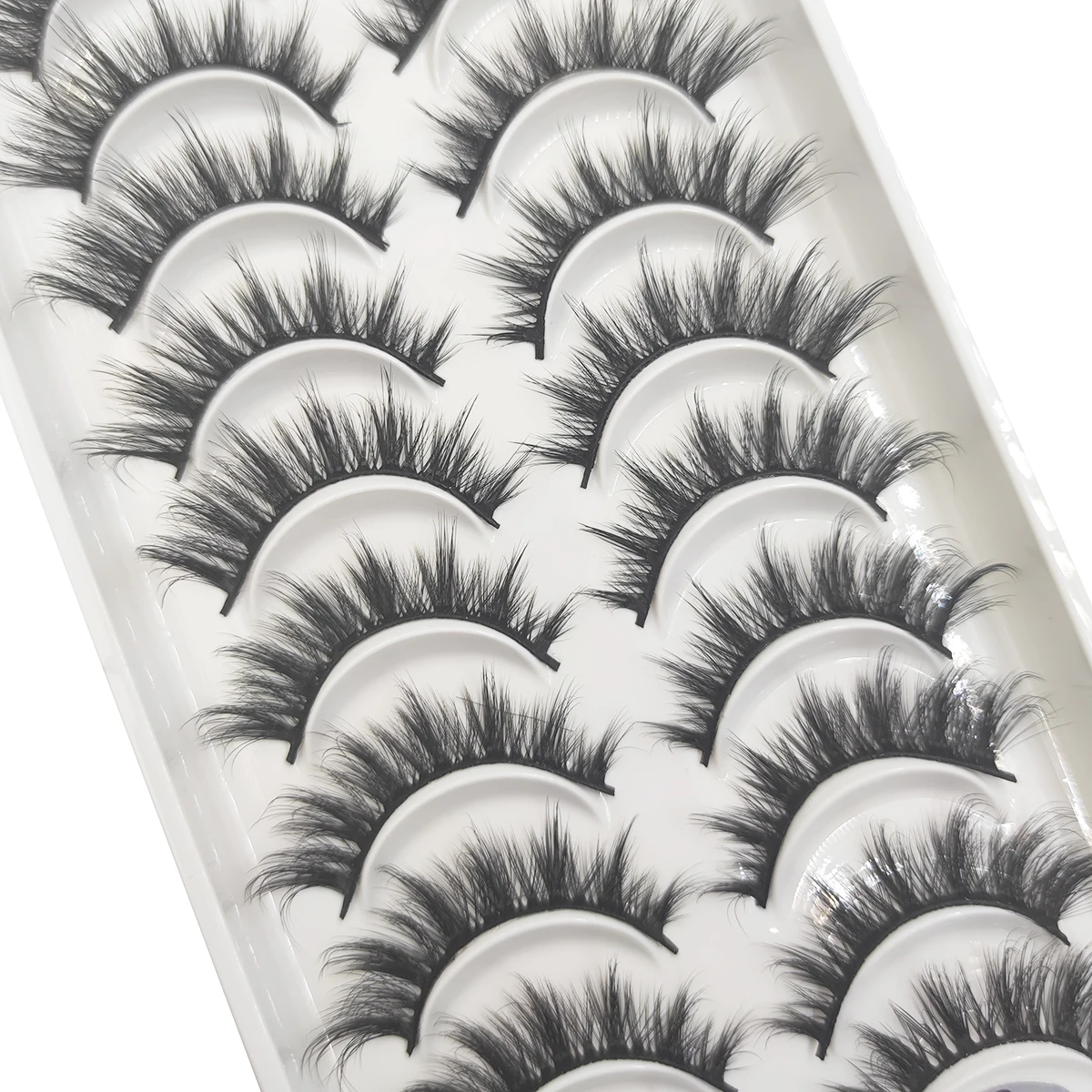 10 Paar 3d Natuurlijke Nertswimpers Korte Valse Wimpers Rommelige Zachte Wimpers Make-Up Faux Cils Maquiagem Cilios H13