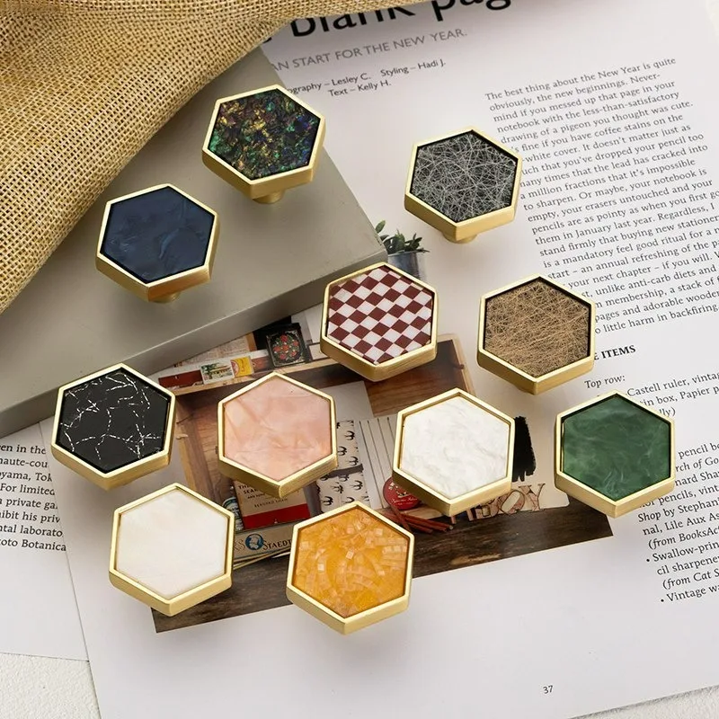 Nordischer Schubladengriff Moderner Minimalistischer Sechseckiger Türgriff Schranktür Kleiderschrank Kreativer Knopf – Detail 2