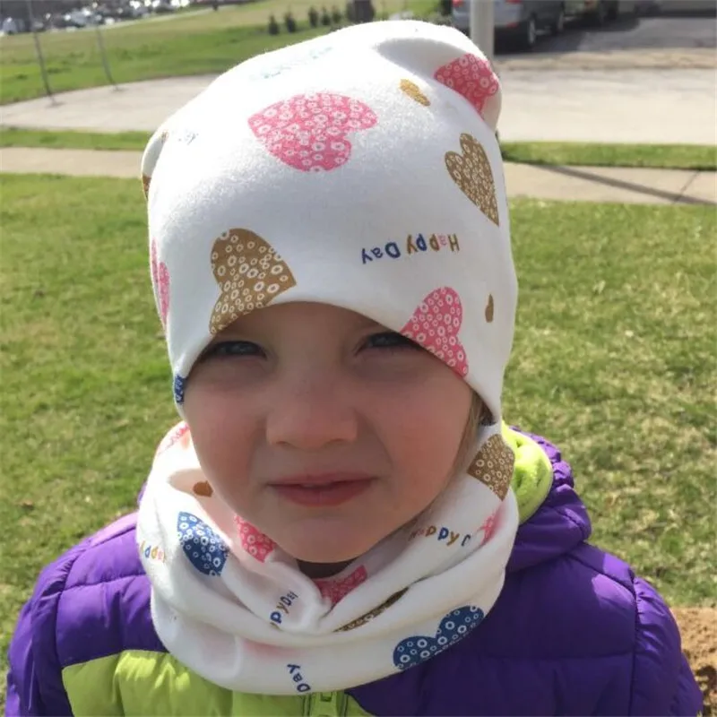 new cotton hat for girls toddlers cap scarf set hat for boys outdoor baby hat cap spring autumn beanies hats for kids