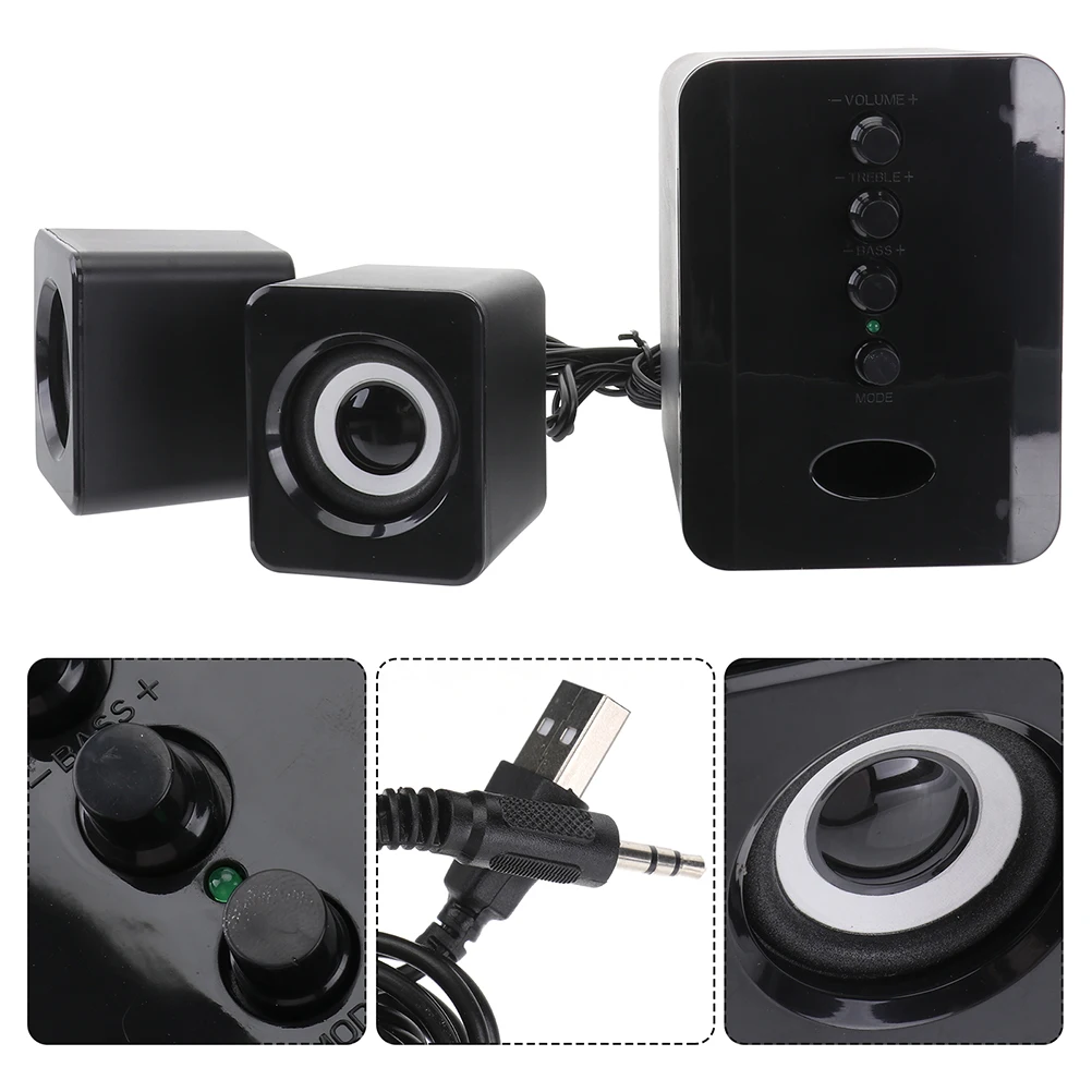

1 set 1 Set Speaker Compact Speaker Usb Computer Phone Desktop Loudspeaker Compact Portable Music Box Home Office Voice Device