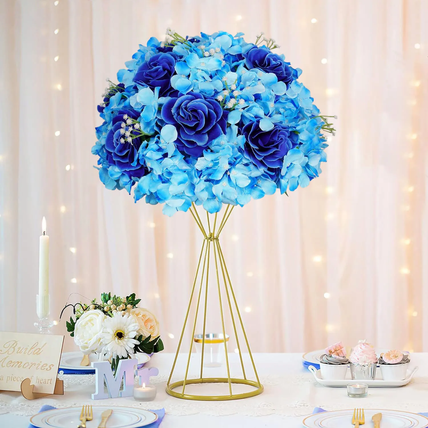 30cm Artificial Flower Table Centerpiece Party Wedding Decor Road Lead Floral Ball Rose Hydrangea Dropshipping Customization