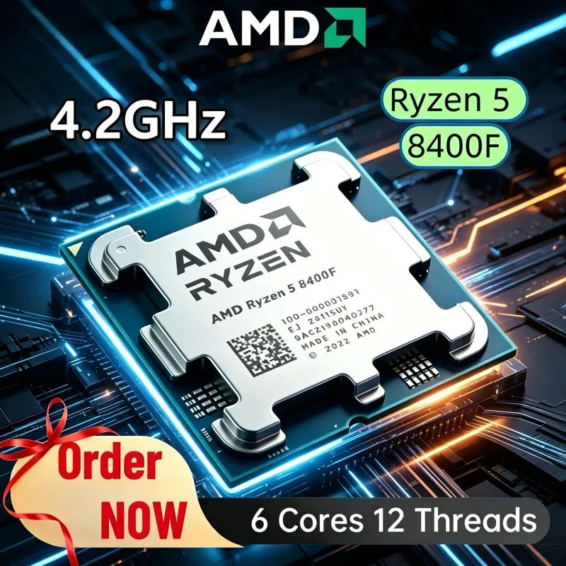 

AMD Ryzen 5 8400F AM5 Socket CPU 100% Brand New R5 8400F 6 Cores 12 Threads 4.2GHz New Desktop computer processor with