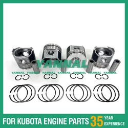 Good Quality 1G861 1G796 Piston, Pin & Ring Set For Kubota Bobcat 87mm STD V2203 V2403