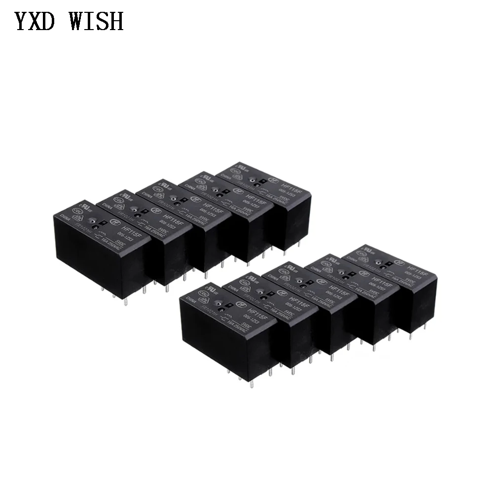 5pcs Relay HF115F-005-2ZS4 HF115F-012-2ZS4 HF115F-024-2ZS4 DC 5V 12V 24V 48V 8A 250VAC 8Pin Relays JQX-115F- 005V 012V 024V-2ZS4