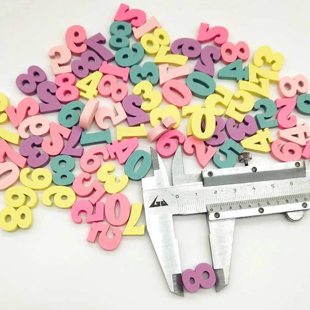 

100 Pcs Wood Chip Teaching Materials Gathering Decorations Number Ornament Chips Bamboo