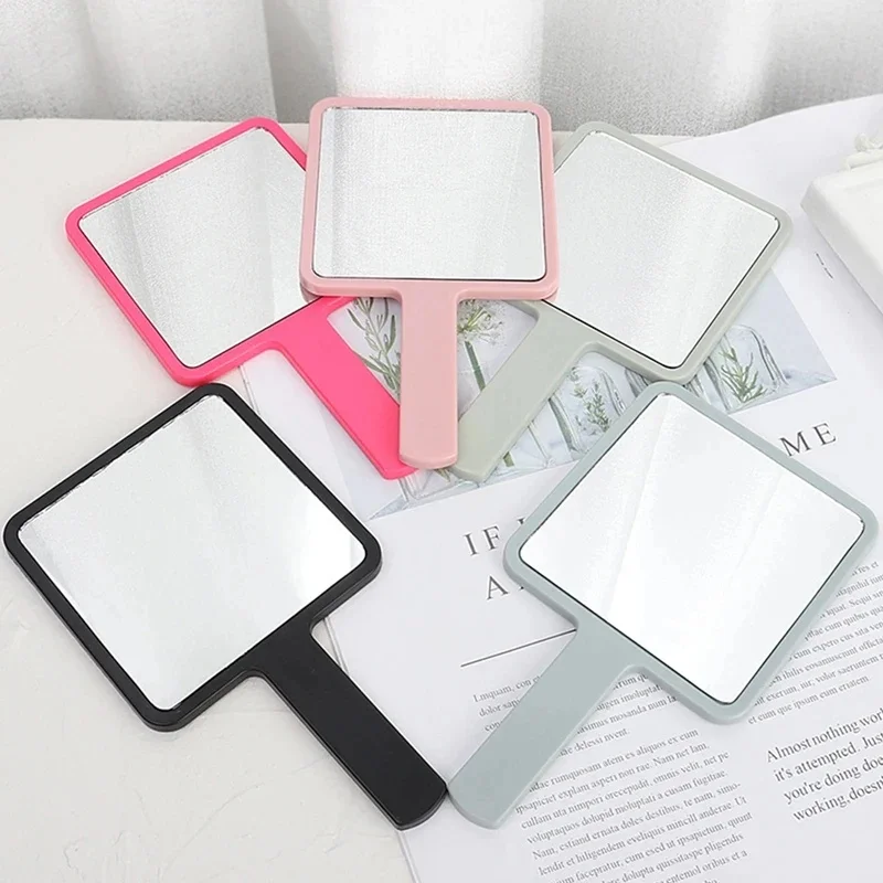1/2Pcs Handle Mirror Square Makeup Mirror Handheld Vanity Mirror Hand Mirror Makeup