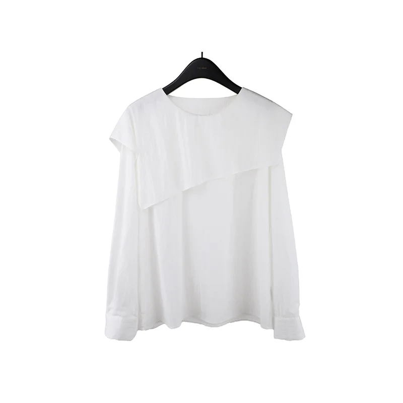 2025 Tencel Irregular Lace Shirt Autumn New Design Loose Shirt Europe and America