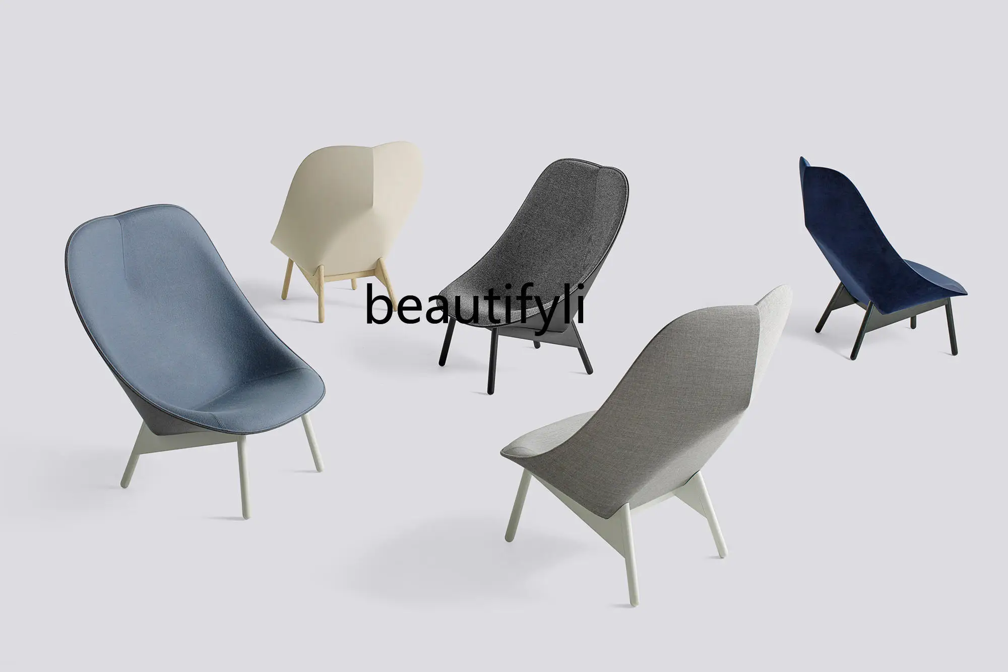 ZqDanish-Fan-Shaped Chair, FRP Petal Chair, Leisure Recliner, Hotel Bedroom, Heart-Shaped Chair