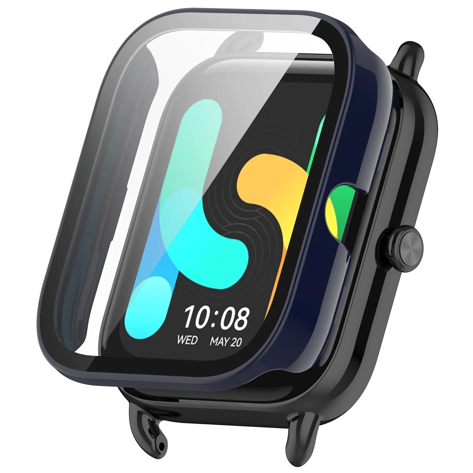 Vidro temperado protetor de tela para haylou gtl ls09b/lite ls13 smartwatch, capa protetora, estojo rígido para pára-choques