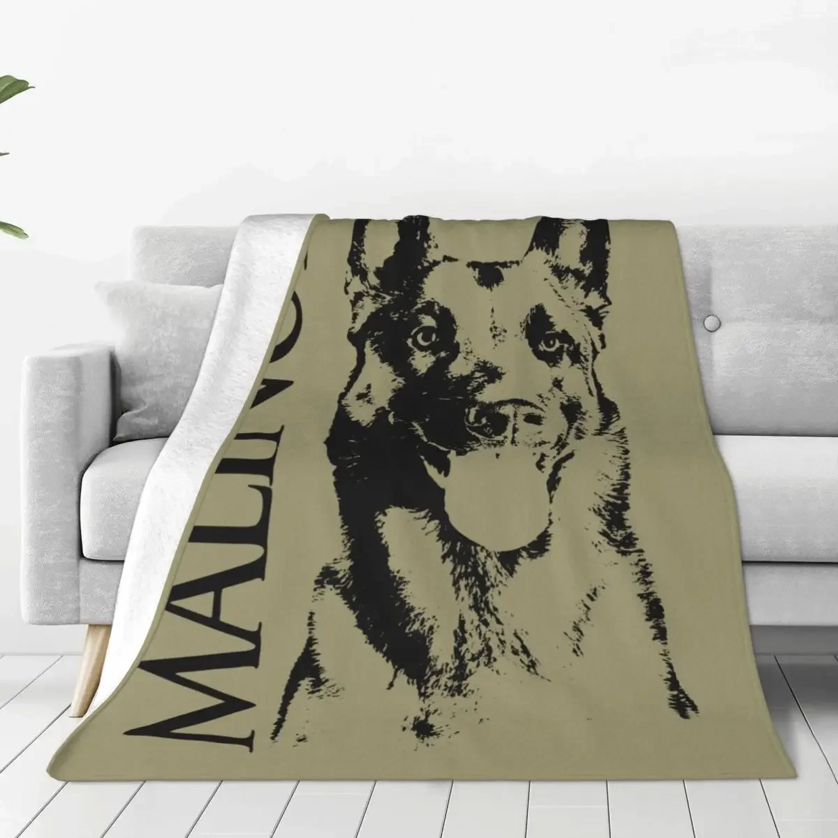 Malinois Dog Belgian Shepherd Mechelaar Blankets Flannel Vintage Breathable Throw Blanket for Home Winter