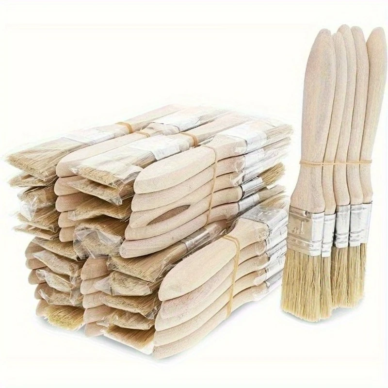 

10/30pcs Paint Brush, Wood Handle, Indoor/Outdoor, for Painting, Applying Gesso, Glue And Wood Stain, Ideal for Arts And Crafts