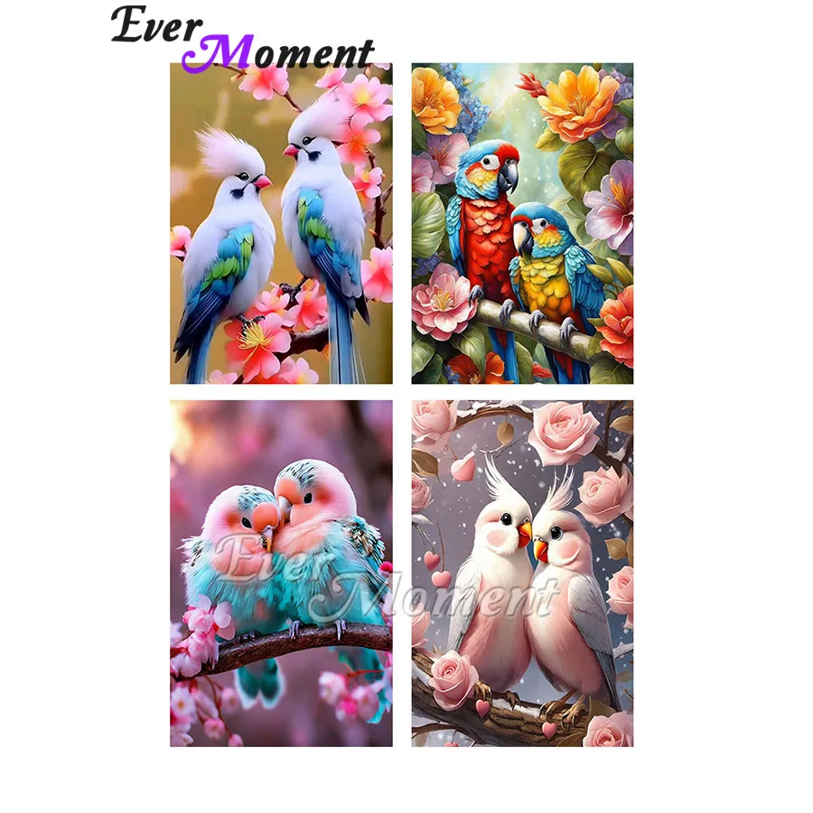 

5D Beautiful Flowers and Bird AB Fairy Dust Square Round Diamond Mosaic Accessories Picture of Embroidery ASF2814