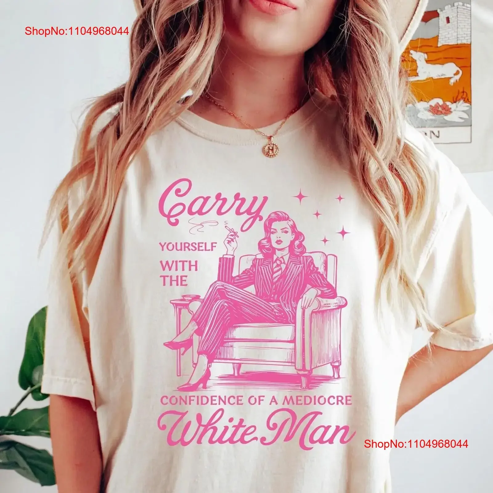 T-shirt rétro pour homme blanc, à porter soi-même, avec la confiance d'un Mediocre, drôle, activisme libéral et démocrate, protestation féministe