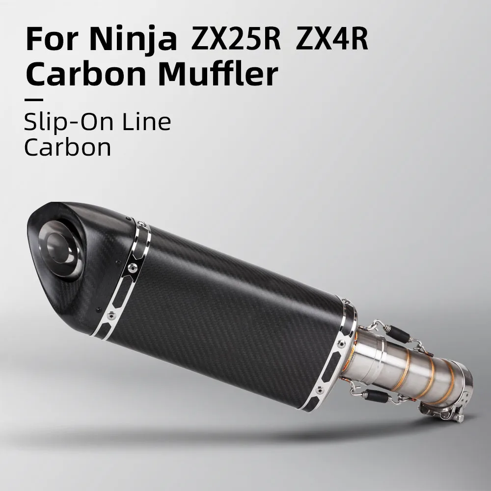 

For Kawasaki ZX25R ZX25RR ZX4R ZX4RR 2020-2025 Motorcycle Slip on Line Exhaust Middle Pipe Muffler with DB Killer Escape Racing