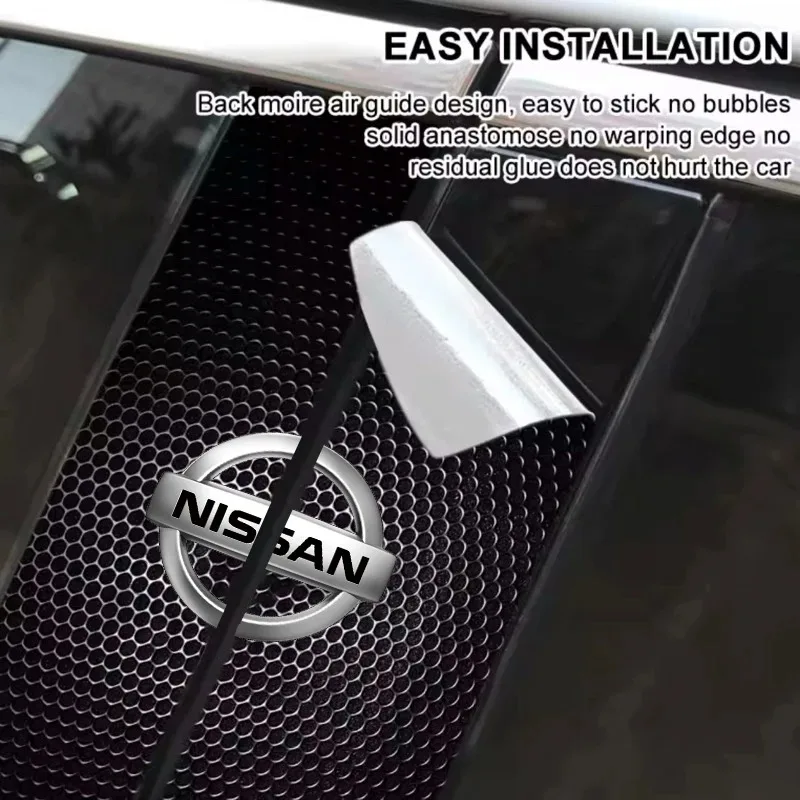 Car Stickers B-Pillar Center Column Decoration Cover PET Decals Auto Accessorie For Nissan Qashqai Juke Pulsar Sentra Altima Pat