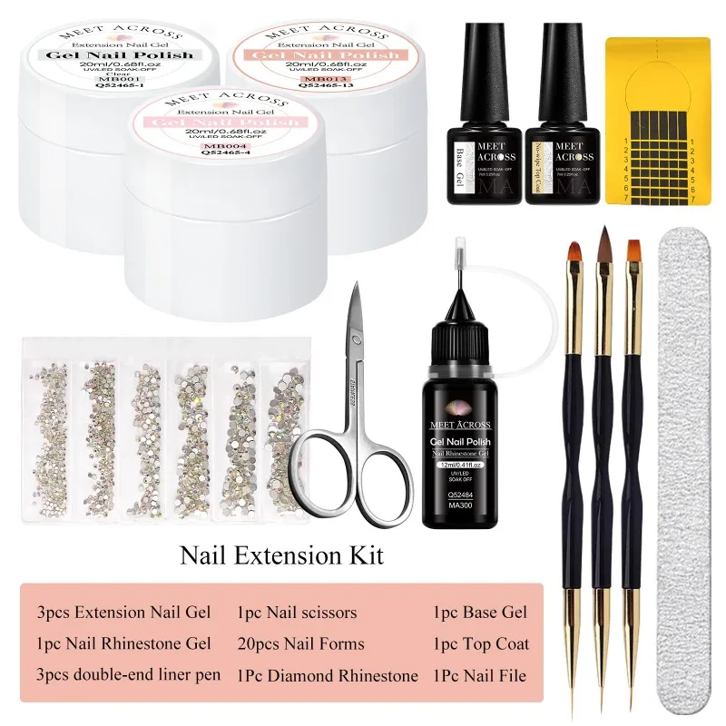 13個入り/セット クイックエクステンションネイルジェル ヌードホワイトピンクジェルネイルポリッシュ UVセミパーマネントネイルアート マニキュアツール用