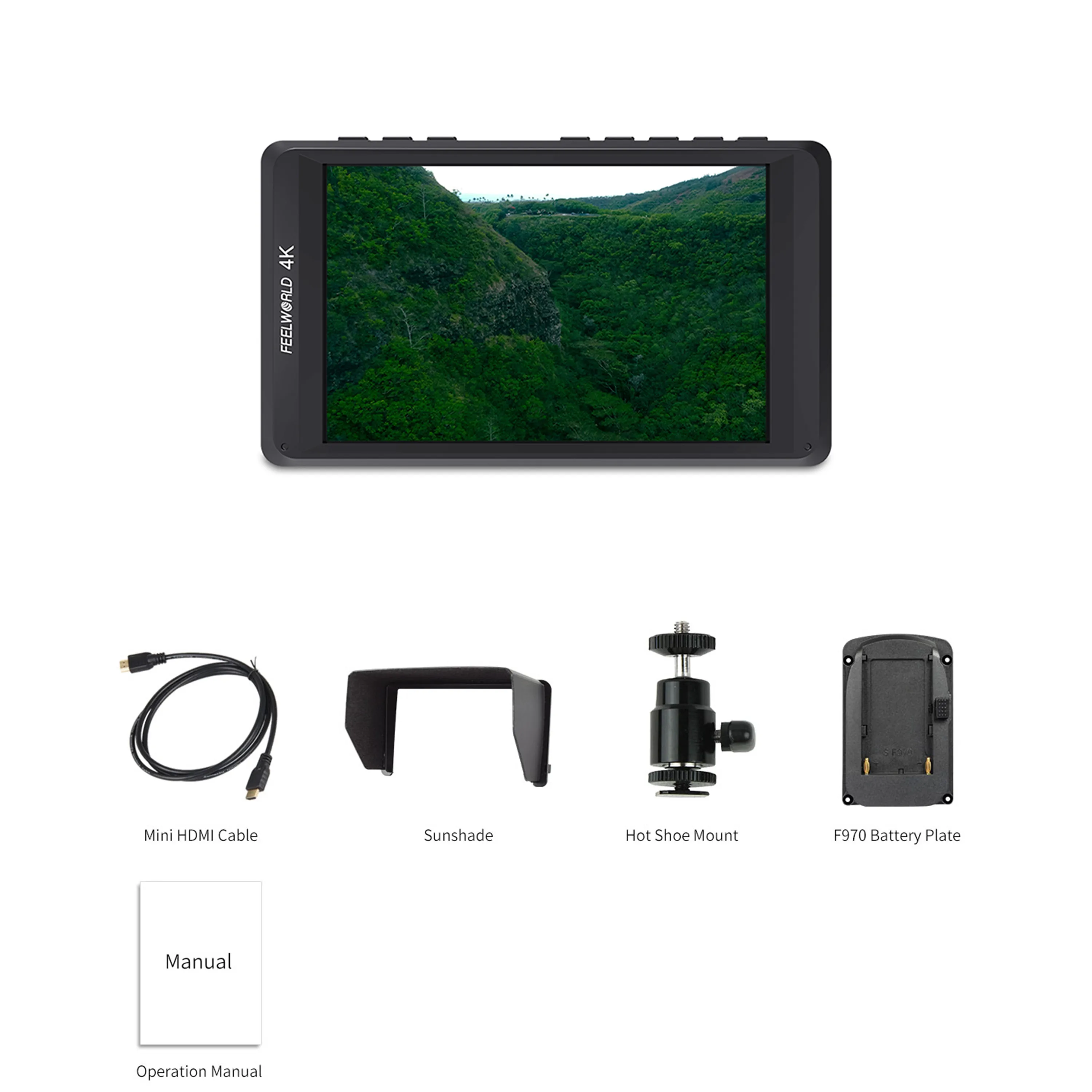 Monitor assistente de transmissão FEELWORLD FW450 4,5 "HD IPS 1280x720 HDMI 4K Entrada Monitoramento de áudio Escala personalizada