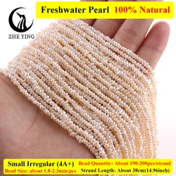 Zhe Ying 4A+ Flat Shape Freshwater Pearl 100% Genuine Natural Pearl Beads for Jewelry Making DIY Accessory