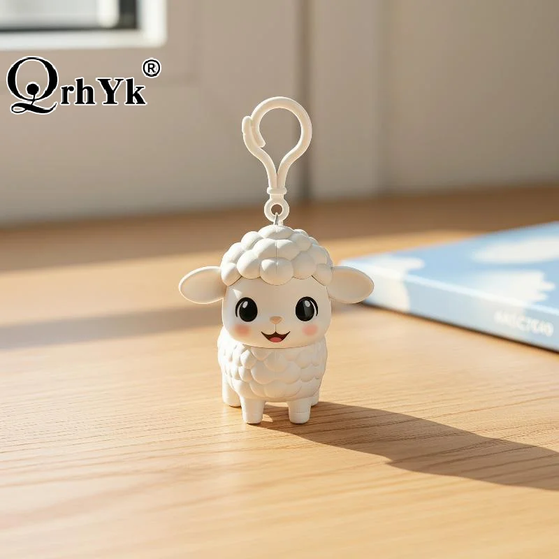 Whimsical Pull String Sheep Keychain Toy Pendant Charms Retractable For Car Keys Decompression Toy Gift